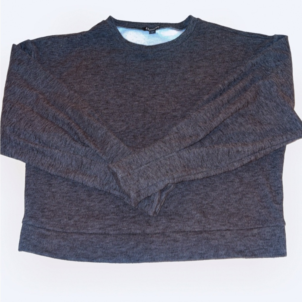 Express Women's Charcoal Gray Sweatshirt